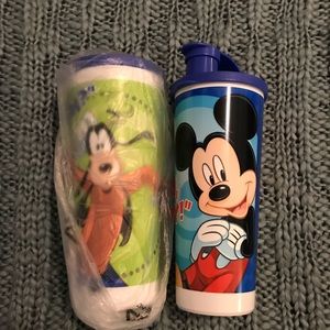 New Tupperware Mickey Mouse and Goofy Tumblers